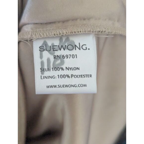 Sue Wong Nocturne Gold Metallic Lace Sheath Dress 4 Sleeveless Cocktail - Picture 4 of 6